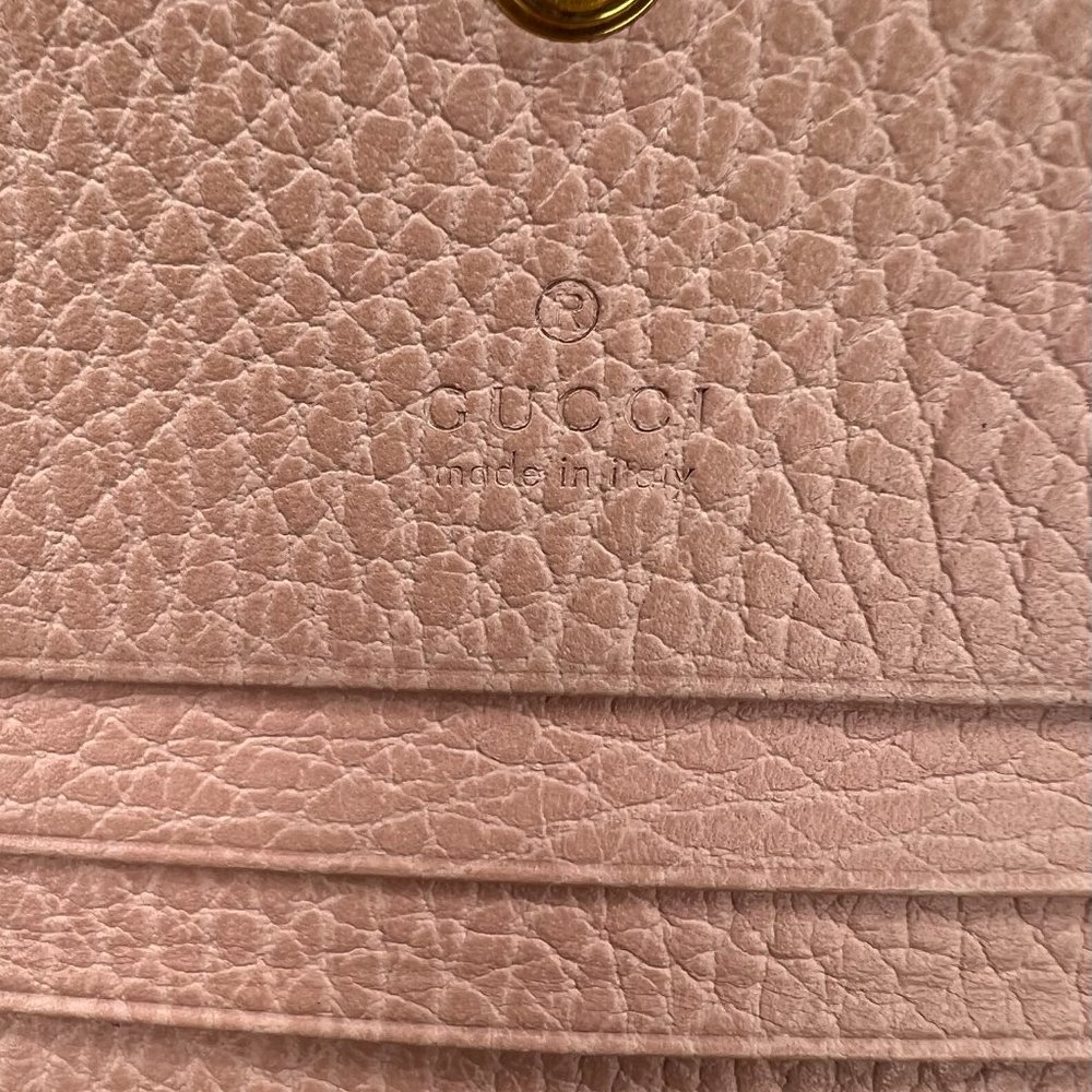 Gucci Marmont Card Case Pebbled Leather Wallet - Picture 14 of 14